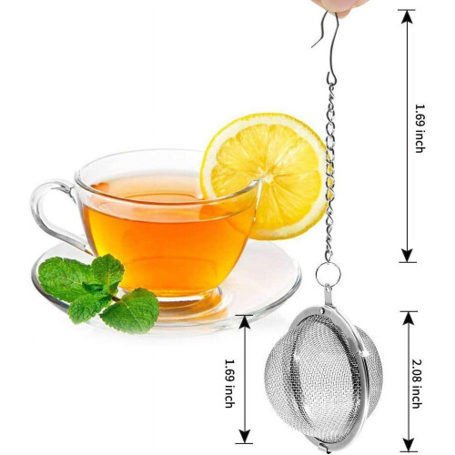 Conjunto de 2 infusores de chá em aço inoxidável com malha de 2,1 polegadas, difusor de chá premium para chá de folhas soltas e especiarias. 1