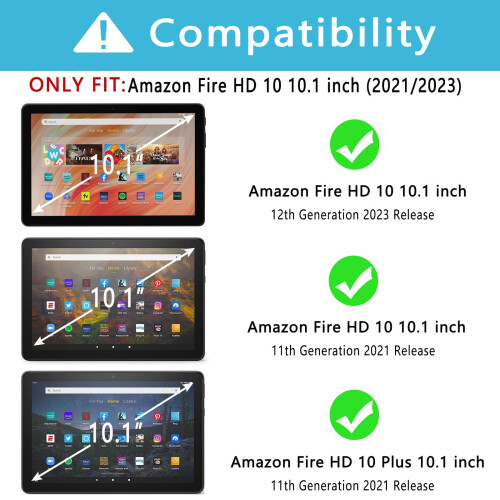 Θήκη πληκτρολογίου με οπίσθιο φωτισμό Rainbow για Kindle Fire HD10 & 10Plus (2021/2023), 10,1", 1