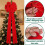 Extra grote fluwelen kerststrik met gouden draad 3