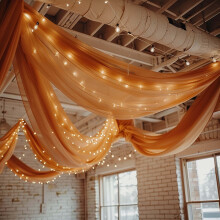 5x32 feet Terracotta Premium Chiffon Sheer Curtain Panel Ceiling Backdrop Drape Party Events Decorations