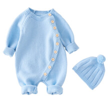 Lulshou Unisex Baby-Strampler, Strickoverall mit Mütze – Kompatibel mit allen Babys
