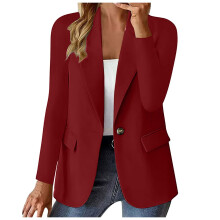 Blazer invernale da donna oversize – Vestibilità ampia, revers, misto lino, maniche elasticizzate e arricciate, leggero, ideale per ufficio o