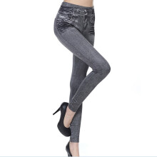 Stretch-Jeans für Damen, mittelhoch geschnitten, gerades Bein, einfarbig grau, Größe S