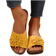 Sandálias femininas, sandálias confortáveis para mulheres, sandálias femininas elegantes para praia no verão, calçado confortável, amarelo,