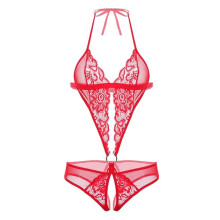 Crotchless Bodysuits for Women Deep V-Neck Halter Underwear Bodysuit