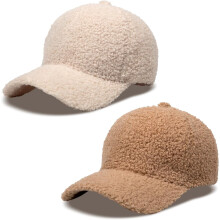 Dame vinterbaseballcaps justerbar ensfarget lammeull varm baseballcaps unisex ukonstruert enkel caps