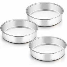 Conjunto de 3 formas de bolo em aço inoxidável de 9,5 polegadas