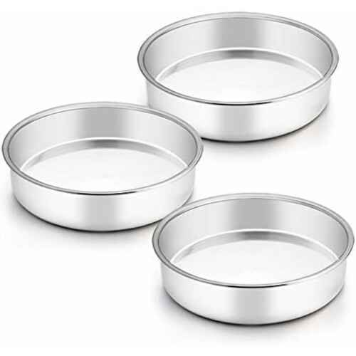 Conjunto de 3 formas de bolo em aço inoxidável de 9,5 polegadas