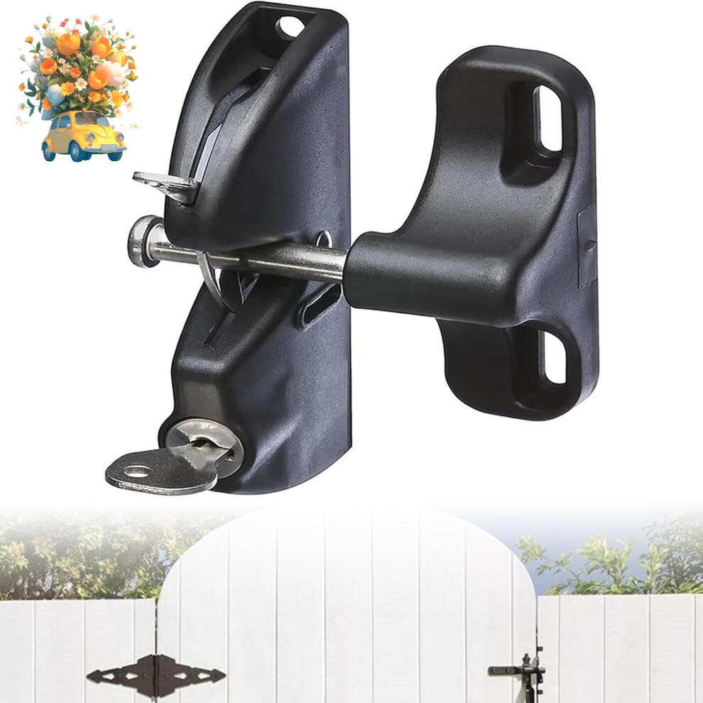 Key Lockable Double-Sided Gate Latch, Auto-Locking Fence Lock For Kids & Pets Â Compatible With Outdoor Garden, Yard, Pool 9450273762876