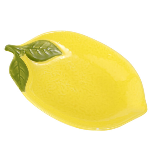FRCOLOR Serving Dishes Ceramic Small Fruit Shaped Plates Snacks Office Yellow