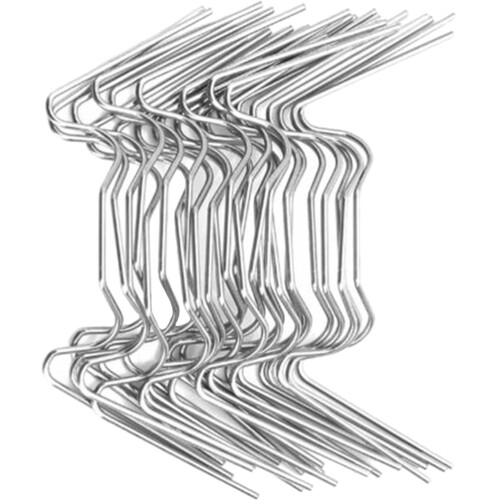 Conjunto de 50 Presilhas de Aço Inoxidável com Arame para Janelas de Estufa, para Evitar Quebra de Vidro (2,95 x 1,18 x 0,05 polegadas) 2