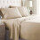 Twin XL bed sheet set taupe microfiber 4-piece 1