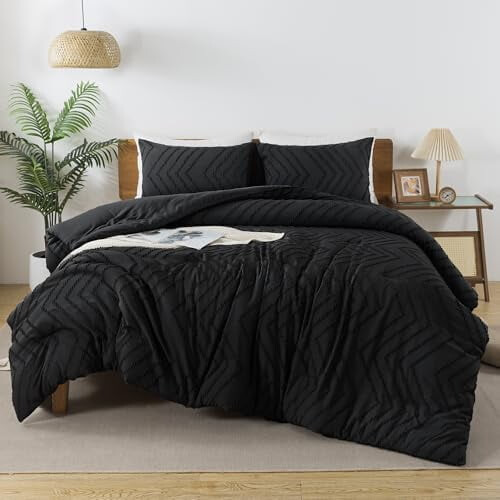 Black Boho King Comforter Set Microfiber 3-Piece 1