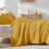 Fluffy Queen Comforter Set Yellow Fleece 3-Piece 7