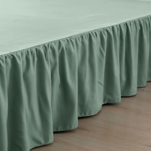Jupe de lit double vert sauge, hauteur 45,7 cm (18 pouces). 1