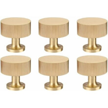 Úchytky na skrinky z masívnej mosadze s brúsenou povrchovou úpravou, 6 ks, 25 mm x 25 mm