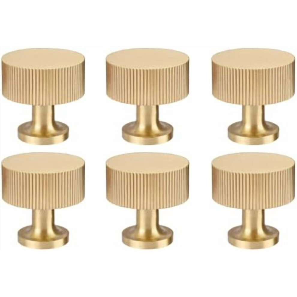 Solid Brass Cabinet Knobs Brushed Finish 6 Pcs 25Mmx25mm 9377112019765