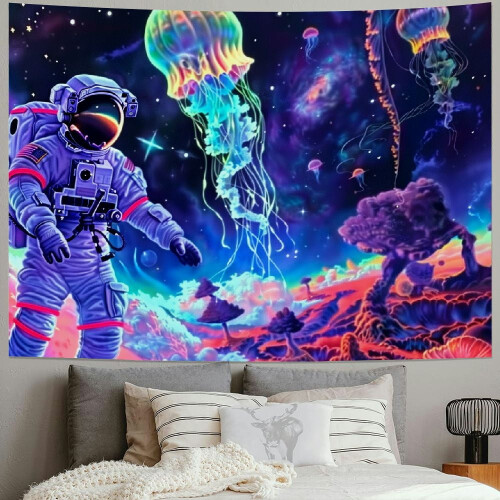 Astronautmanet-teppe med trippy-soppdesign 1