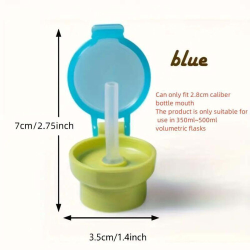 Spillsäkert lock för vattenflaska med sugrör – kompatibelt med vanliga flaskor, resevänligt grönt sugrör 2