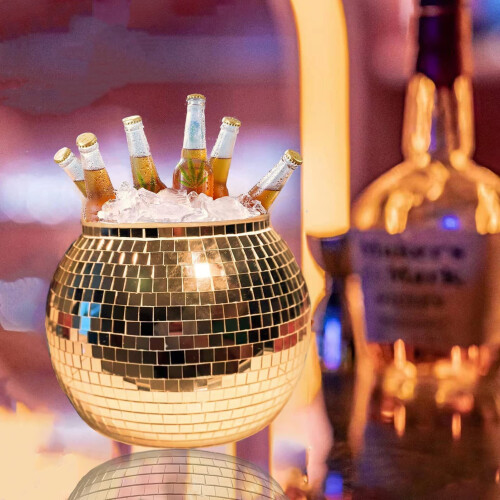 HomeLife Flash Κάδος πάγου Disco με σχήμα μπάλας ντίσκο, πρίσμα, φέρον φορτίο, μεγάλης 2