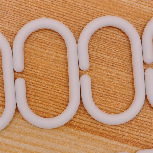 Drapery Hooks White Plastic C-Shaped 30Pack 1.6x1.2x0.2In 1