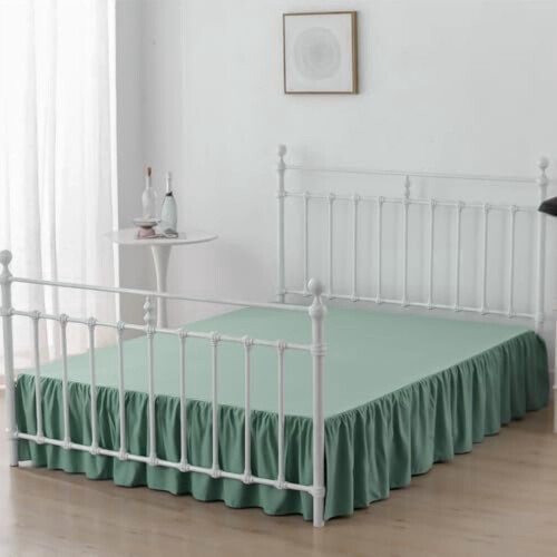 Jupe de lit double vert sauge, hauteur 45,7 cm (18 pouces). 2