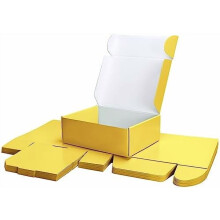 12x9x4" gele geschenkverzenddozen (20 stuks), met lipsluiting en insteekdeksel, geschikt voor verpakkingen van kleine bedrijven