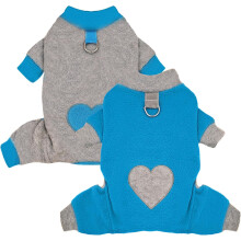 Lot de 2 pyjamas pour chien, petites tailles, en polaire. Pull mignon en polaire avec motif cœur. Combinaisons pour chiens. Vêtements pour petits
