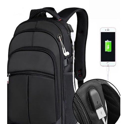 Outdoor Backpack External USB Charging Interface Adapter Charging Cable Tool Black 2
