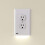 Luz guia simples [para tomadas duplas] - Substitui a tomada de encaixe - Placa de parede para tomada elétrica com LEDs - Sensor automático 1