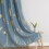 Stone Blue Blackout Curtains 52x96 inch Gold Palm Pattern 2 5