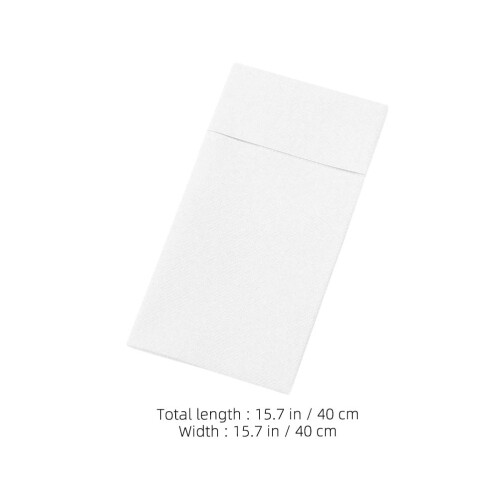 Serviettes jetables blanches avec poche pour couverts (50 pièces) 1