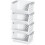 4 Pack Plastic Stacking Basket Organizer, Large Kitchen Open Front Stacking Storage Bins, White 1