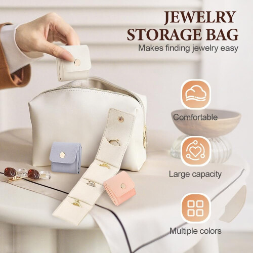 Mini Travel Jewelry Bag with Compartments, 3 Pack 1