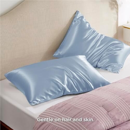 Satijnen kussensloop met ritssluiting, 2 stuks, Kingsize, 20x36 inch 1