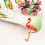 Rode emaille flamingo broche voor dames 3