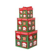 Boîtes cadeaux gigognes MOQIN pour Noël avec couvercles – 3 tailles assorties, empilables, boîtes carrées décoratives pour emballer les