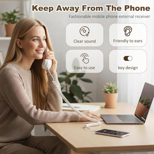 Telefone retrô com microfone e alto-falante – entrada tipo C ou 3,5 mm. 1