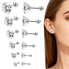Zestawy kolczyków DESIGNICE, zestawy kolczyków ze stali tytanowej dla kobiet, kolczyki sztyfty 3 mm/4 mm/5 mm/6 mm/7 mm/8 mm, hipoalergiczne