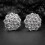 White Gold Plated 925 Sterling Silver Honeycomb Stud 3