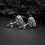 White Gold Plated 925 Sterling Silver Honeycomb Stud 6
