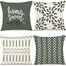 Housses de coussin bordeaux 45 x 45 cm, lot de 4, en lin