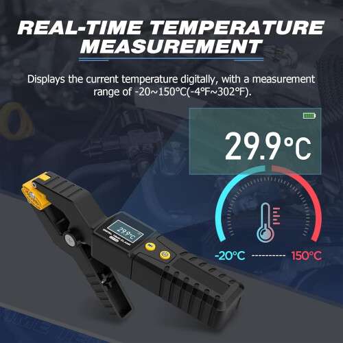 HVAC Digital Thermometer LM55 Clamp Meter, Real-Time Temp, -20~150, Data Waveform Display 2