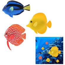 Peces artificiales Ludlz para acuario, peces de plástico realistas, adornos decorativos para peceras, peces de silicona flotantes y divertidos,