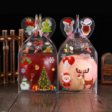 Lot de 5 boîtes cadeaux de Noël transparentes et étanches pour biscuits, bonbons et petits cadeaux – Idéales pour les fêtes
