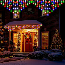 RGB LED-ijspegelverlichting van 9,9 meter (32,8 ft), 384 lampjes, IP44, geschikt voor buiten