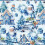 Blå vintage vintergavepapirrull 137 x 51 cm 2