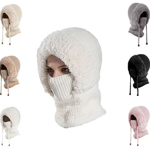 Καπέλο Beanie 3 σε 1 για γυναίκες, χειμερινό αντιανεμικό ζεστό, εξωτερικό καπέλο Beanie