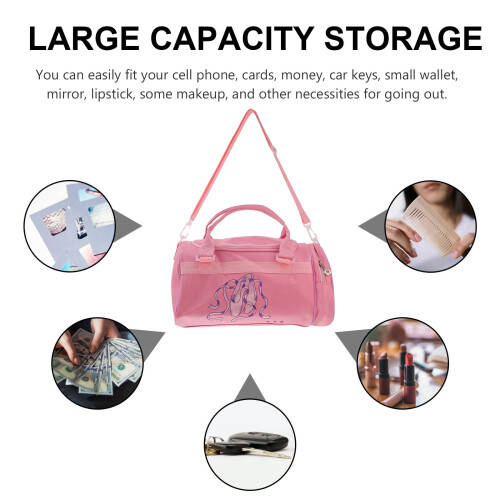Bolsa de balé infantil rosa, ideal para dança. 2