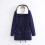 Women's Oversized Winter Jacket with Fleece Lining, Navy Solid Coat with Buttons & Pockets – Compatible with Cold Weather 1
